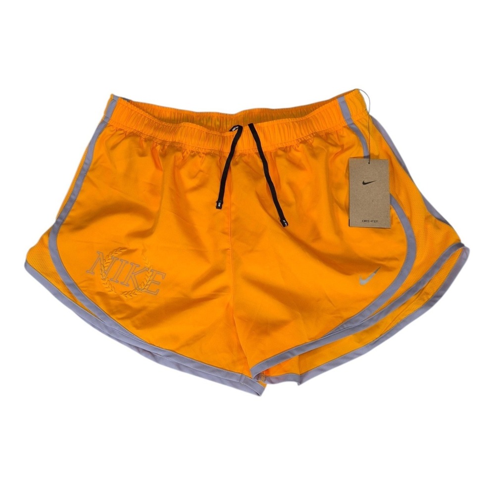 Nike Womens Dri-FIT Running Shorts Orange Blue Trim DX0177-717 Medium NWT